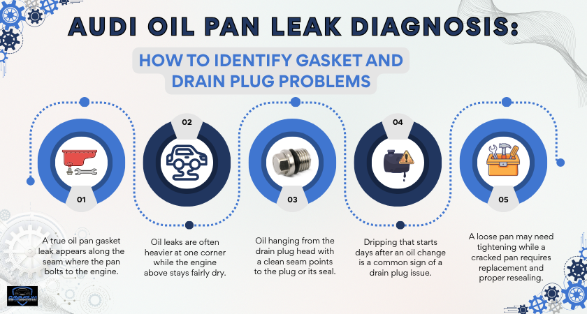 Audi Oil Pan Leak Diagnosis How to Identify Gasket and Drain Plug Problems